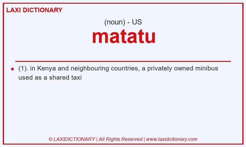 Definition matatu in American English