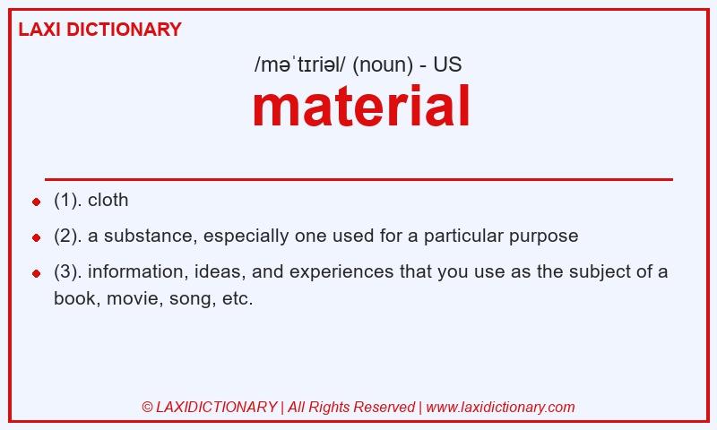 Definition material in American English