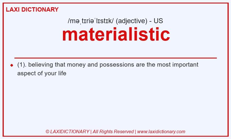 Definition materialistic in American English
