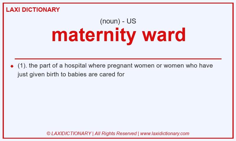 Definition maternity ward in American English