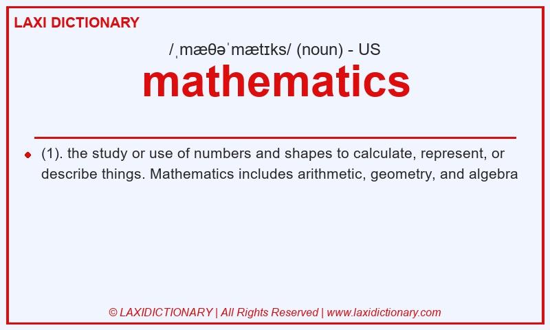 Definition mathematics in American English