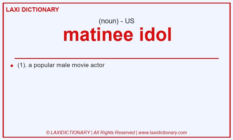 Definition matinee idol in American English