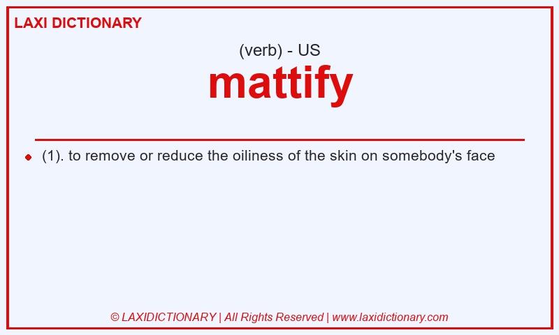 Definition mattify in American English