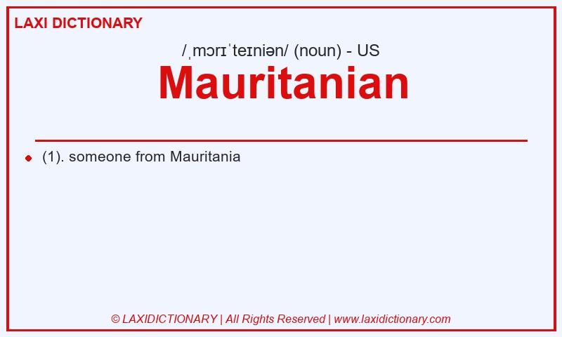 Definition Mauritanian in American English
