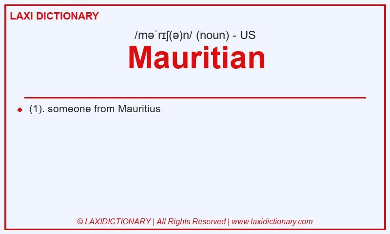 Definition Mauritian in American English