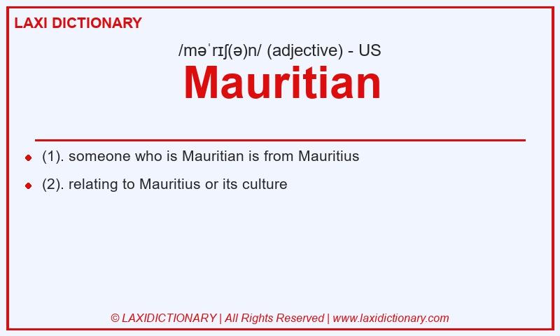 Definition Mauritian in American English
