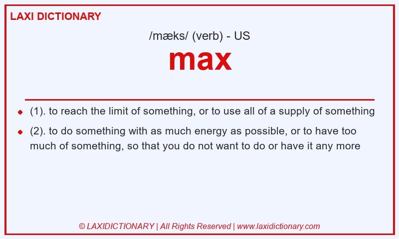 Definition max in American English