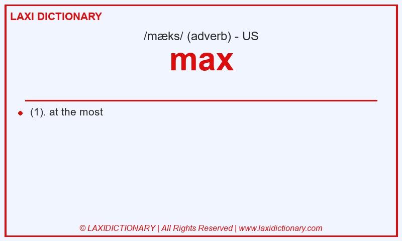 Definition max in American English