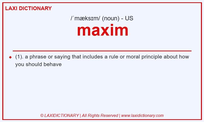 Definition maxim in American English