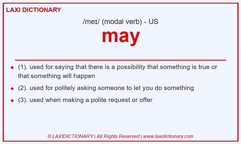 Definition may in American English