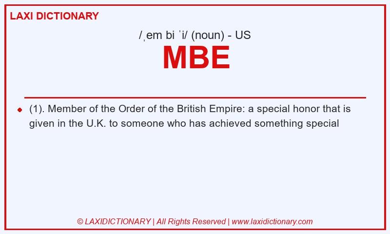 Definition MBE in American English