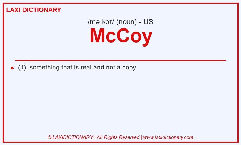 Definition McCoy in American English