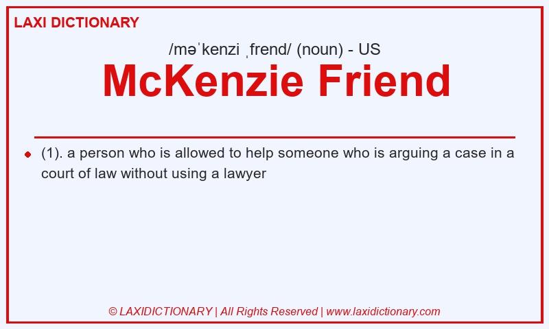 Definition McKenzie Friend in American English
