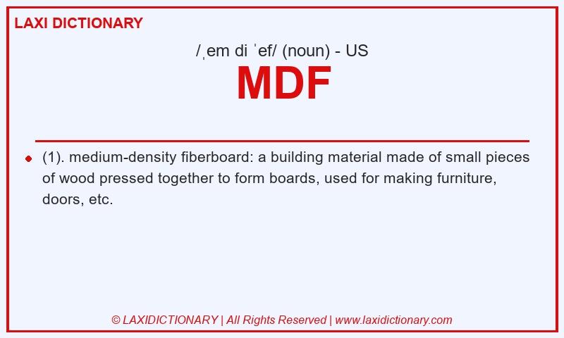 Definition MDF in American English