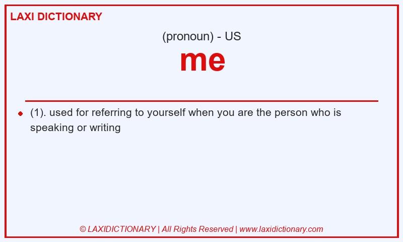 Definition me in American English