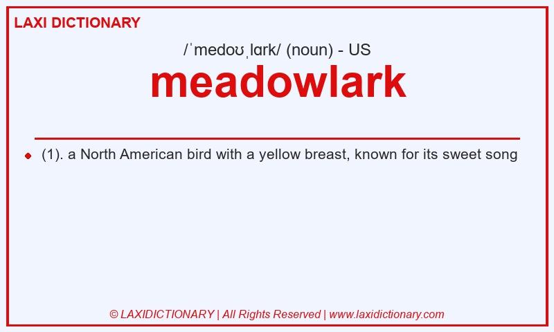 Definition meadowlark in American English