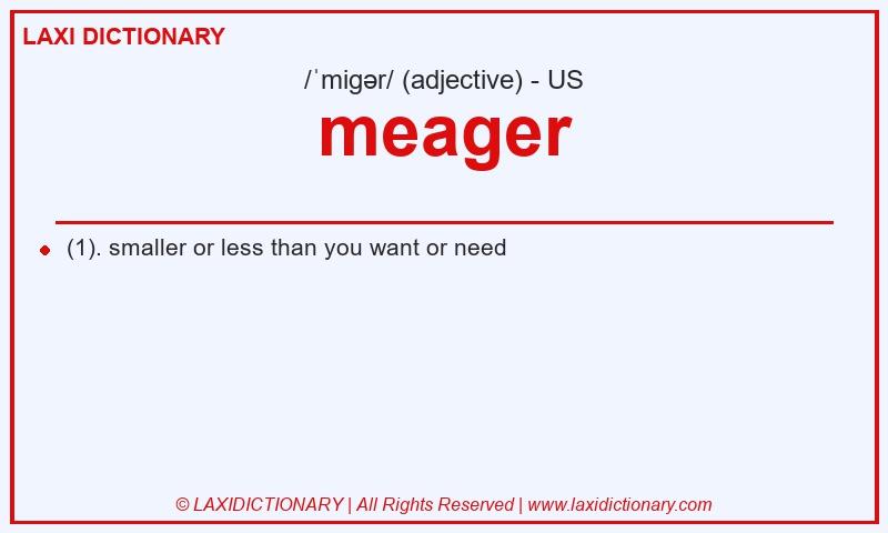 Definition meager in American English