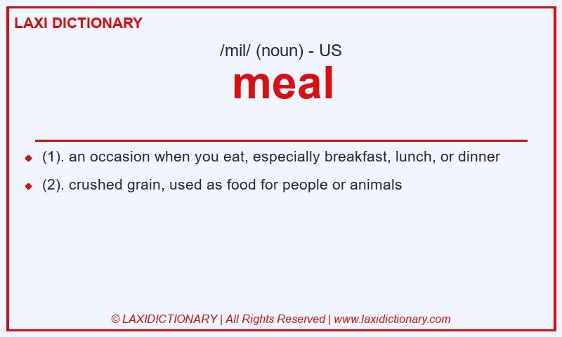 Definition meal in American English