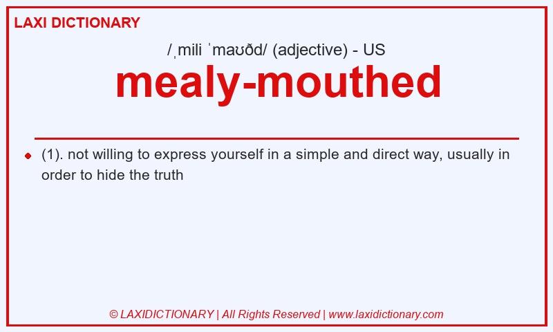 Definition mealy-mouthed in American English