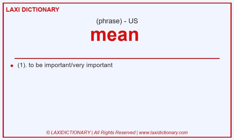 Definition mean  in American English