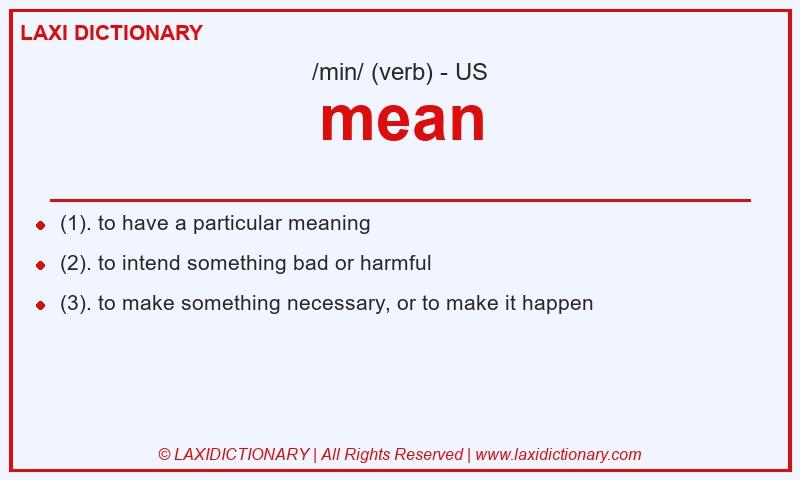 Definition mean in American English
