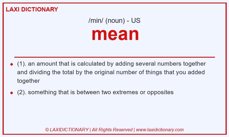 Definition mean in American English