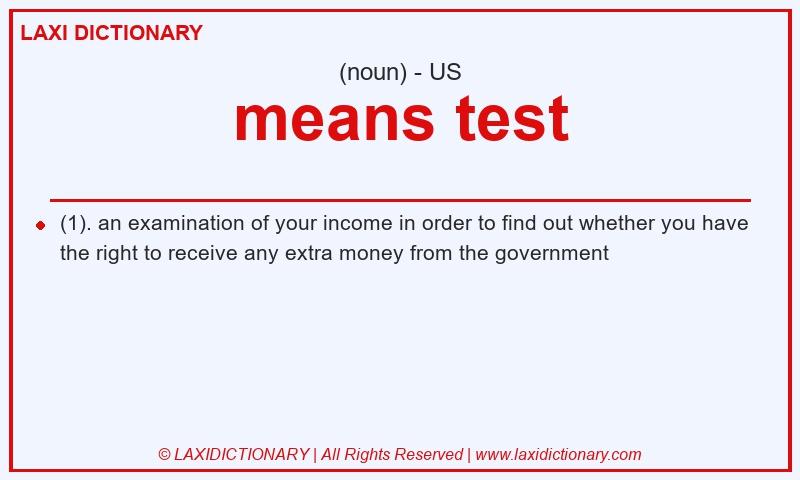 Definition means test in American English