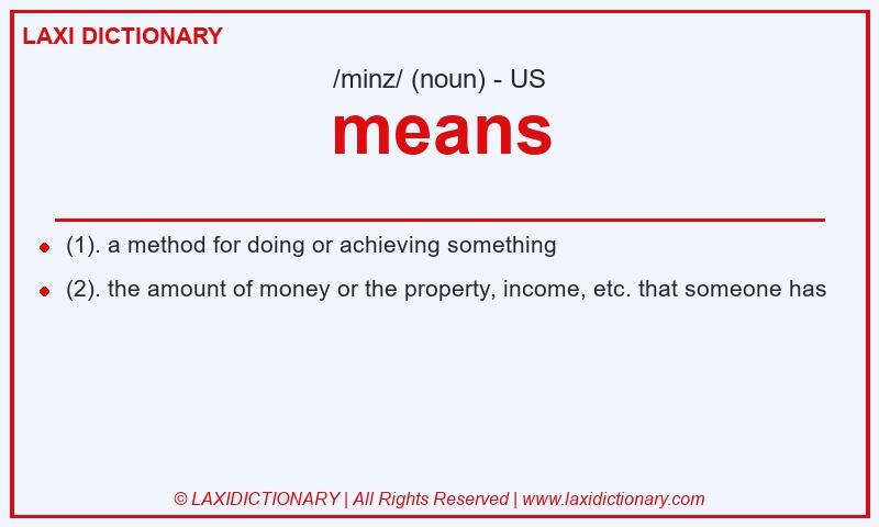 Definition means in American English