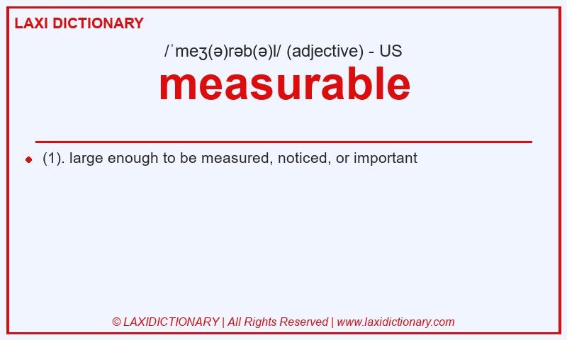 Definition measurable in American English