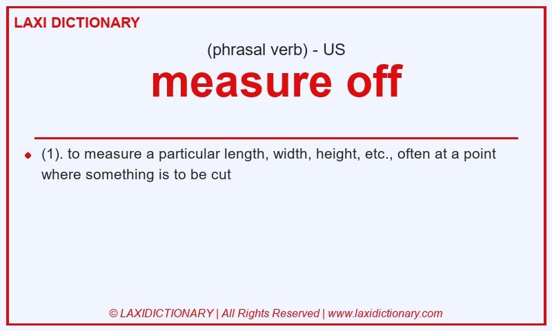 Definition measure off in American English