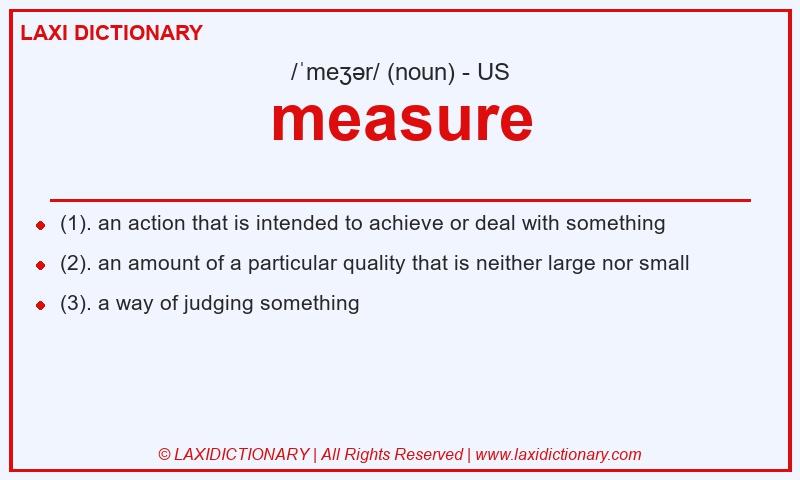 Definition measure in American English
