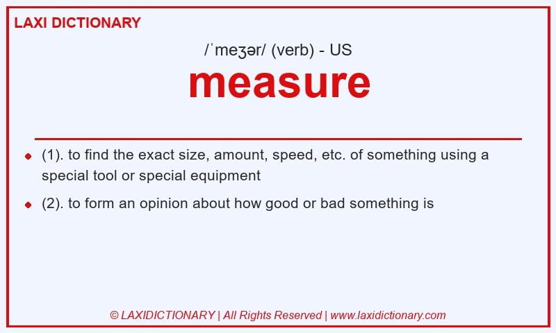 Definition measure in American English