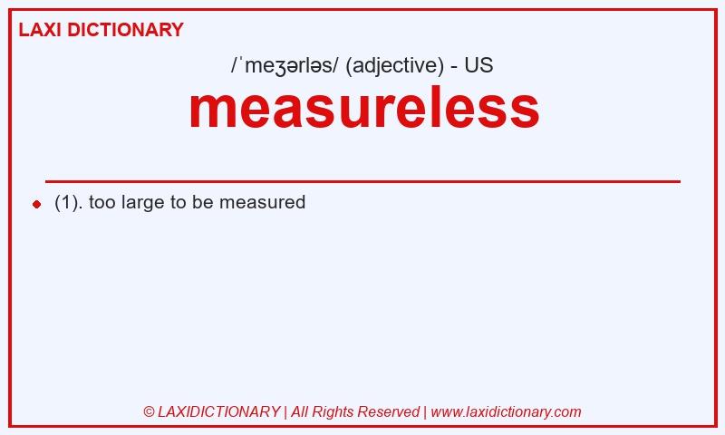 Definition measureless in American English