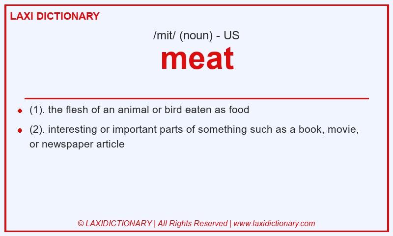 Definition meat in American English