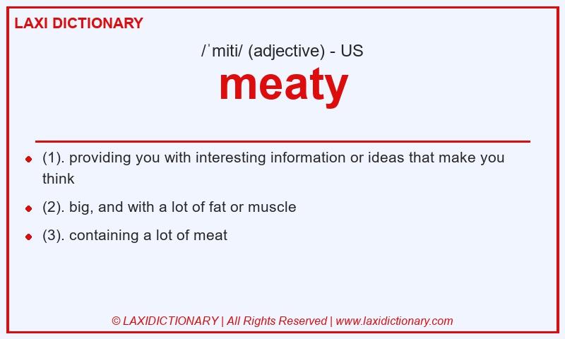 Definition meaty in American English