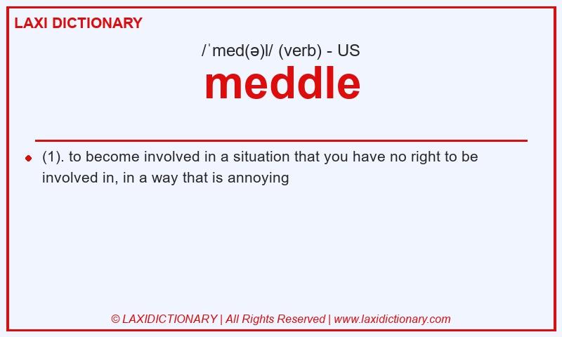 Definition meddle in American English