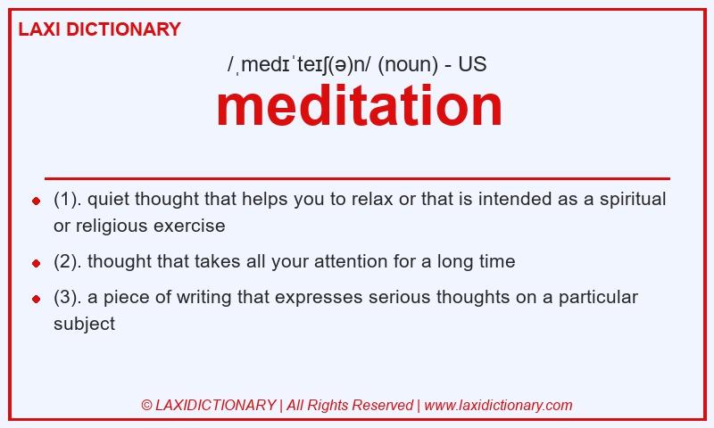 Definition meditation in American English