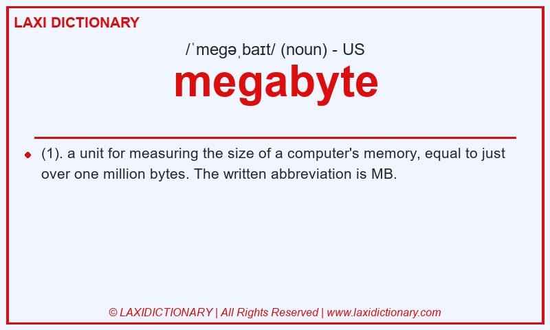 Definition megabyte in American English