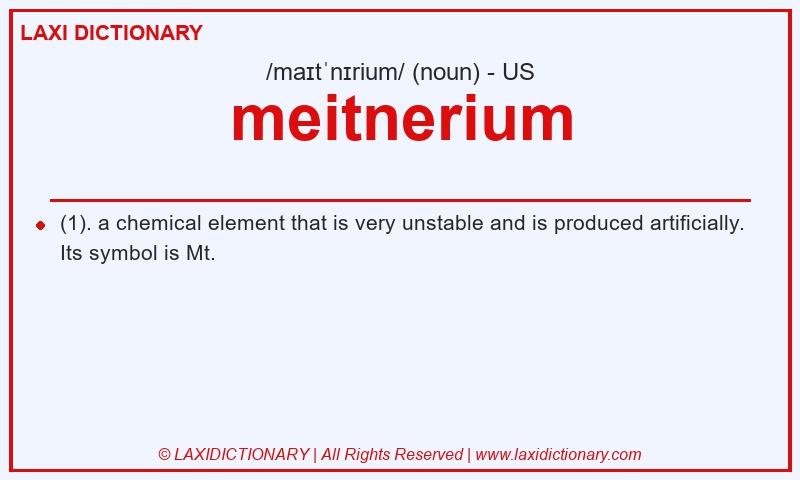 Definition meitnerium in American English