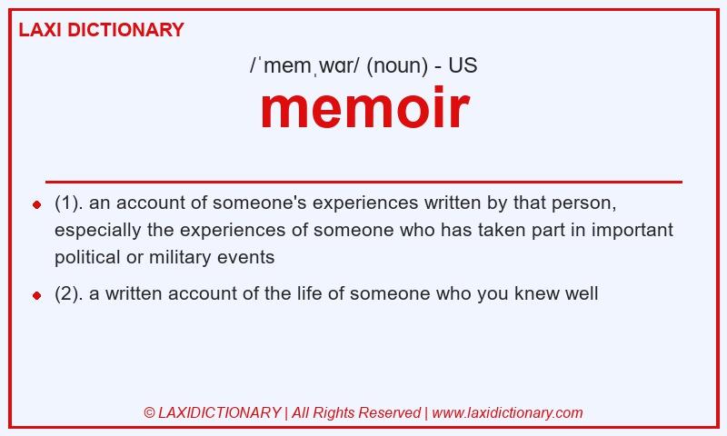Definition memoir in American English
