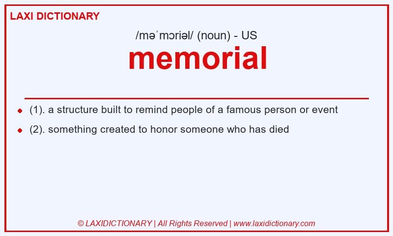 Definition memorial in American English