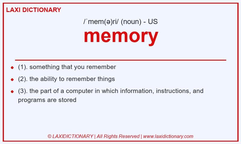Definition memory in American English