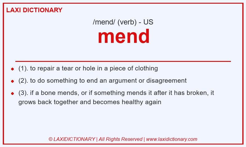 Definition mend in American English