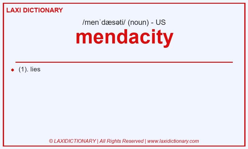 Definition mendacity in American English