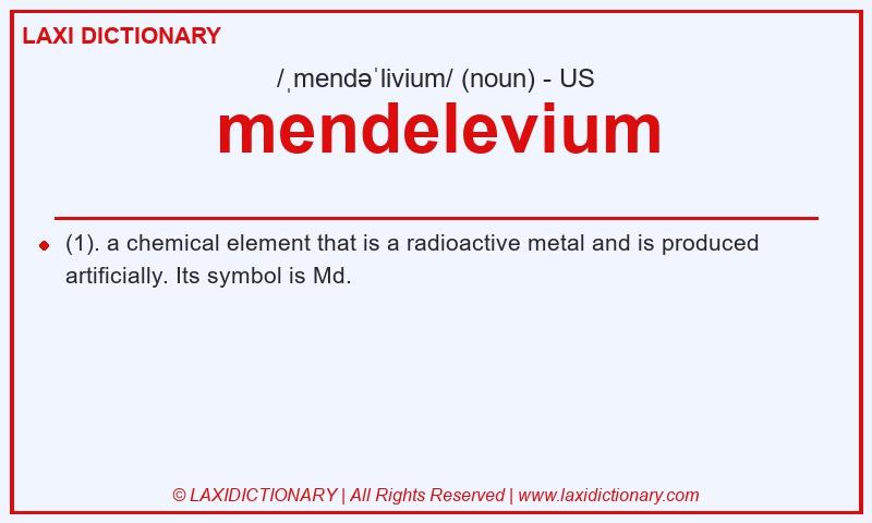 Definition mendelevium in American English