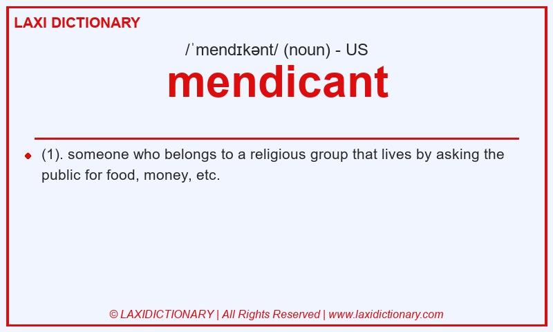 Definition mendicant in American English