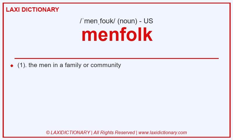 Definition menfolk in American English
