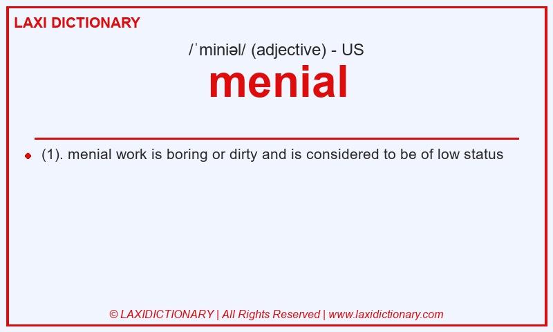 Definition menial in American English