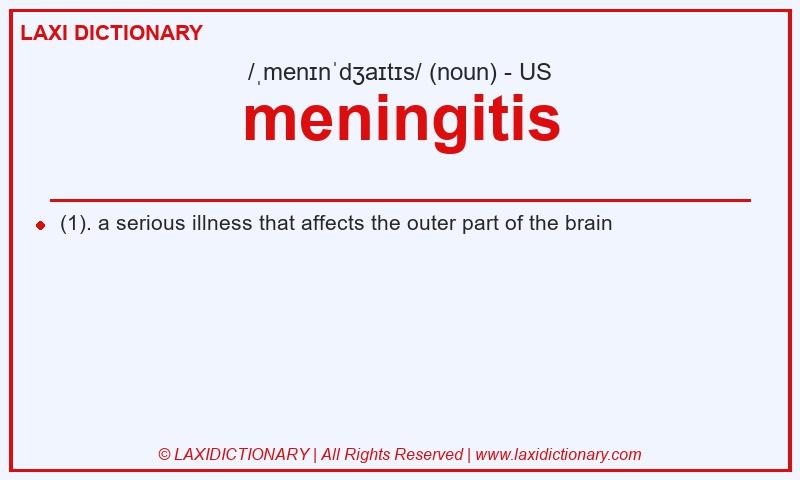 Definition meningitis in American English