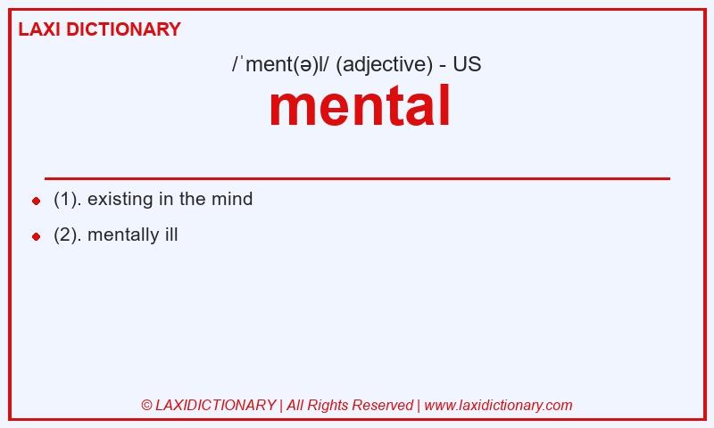 Definition mental in American English